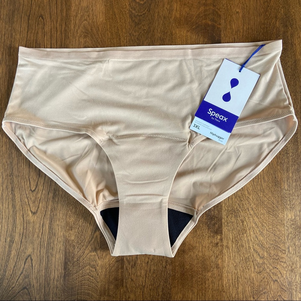 Speax By Thinx Absorbent Bladder Leak Protection Underwear 3XL Hiphugger Beige